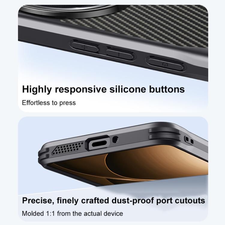 For Redmi K80 Pro Blade-Style Carbon Fiber Texture Magnetic Skin-Feel Phone Case