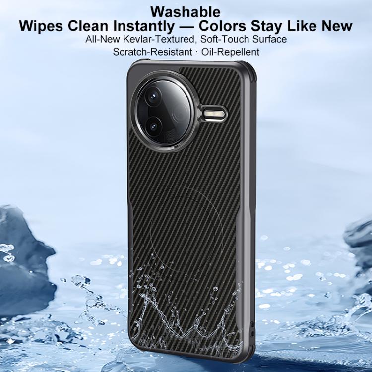 For Redmi K80 Pro Blade-Style Carbon Fiber Texture Magnetic Skin-Feel Phone Case