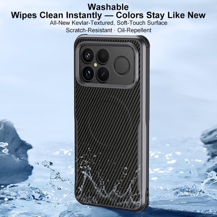 For Redmi K90 Pro Max / Poco F8 Ultra 5G Blade-Style Carbon Fiber Texture Magnetic Skin-Feel Phone Case