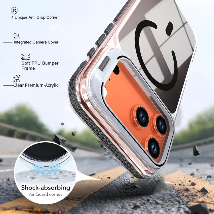 For iPhone 17 Pro Max Vibrant Chameleon Lens Kickstand Magnetic Phone Case