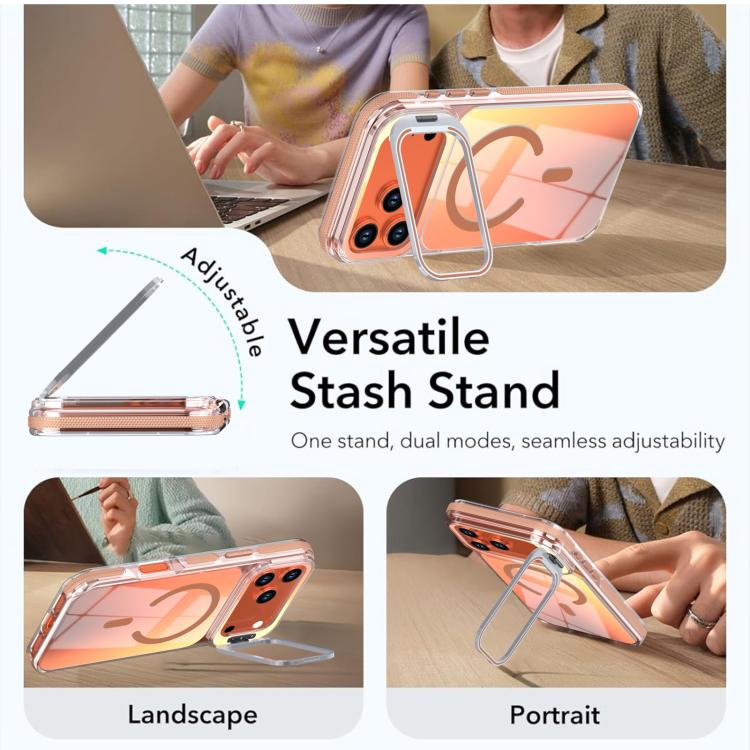 For iPhone 17 Pro Max Vibrant Chameleon Lens Kickstand Magnetic Phone Case