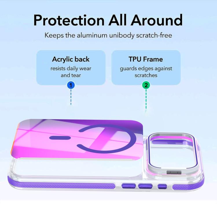 For iPhone 17 Pro Max Vibrant Chameleon Lens Kickstand Magnetic Phone Case