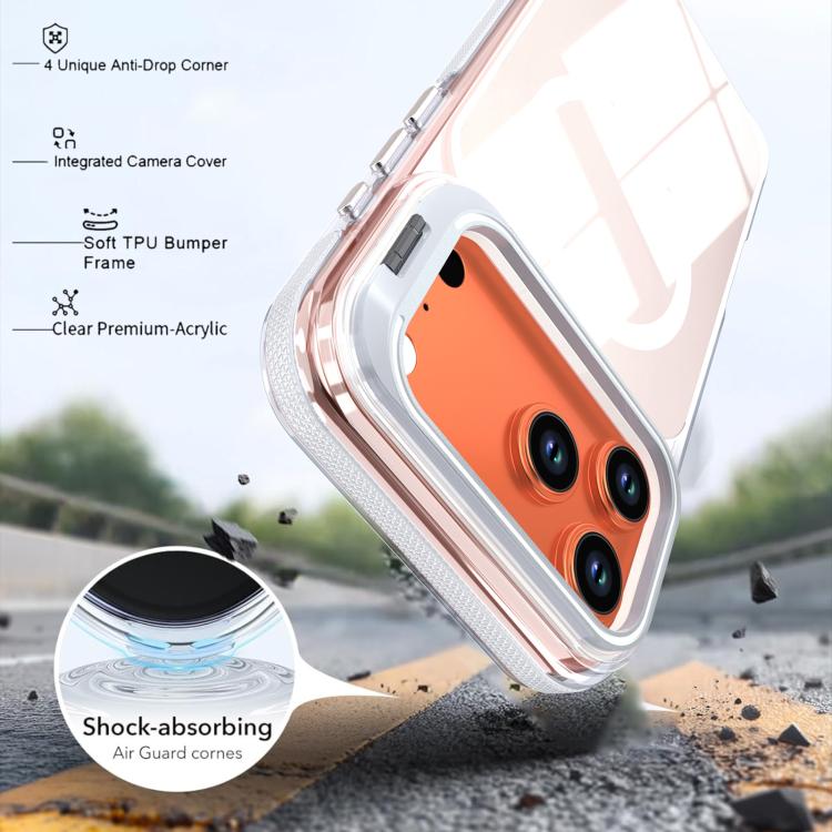 For iPhone 17 Pro Vibrant Chameleon Lens Kickstand Magnetic Phone Case