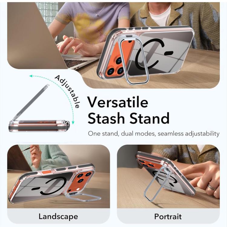 For iPhone 17 Pro Vibrant Chameleon Lens Kickstand Magnetic Phone Case