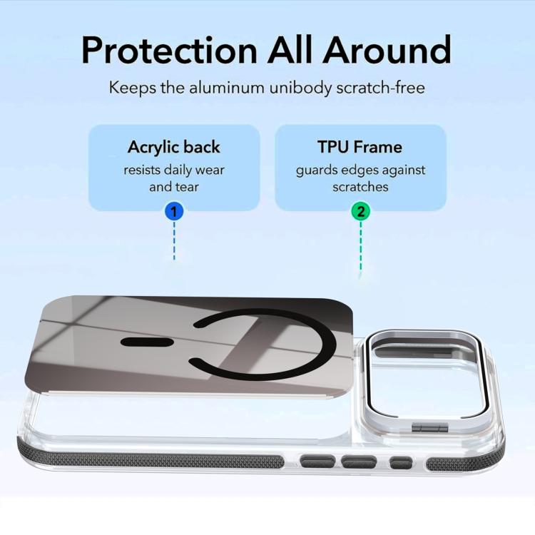 For iPhone 17 Pro Vibrant Chameleon Lens Kickstand Magnetic Phone Case