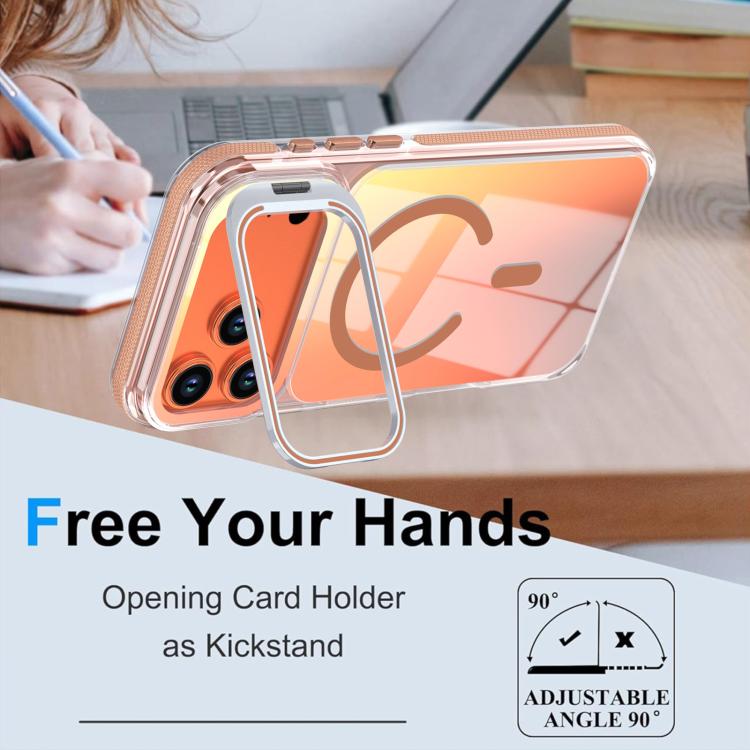 For iPhone 17 Pro Vibrant Chameleon Lens Kickstand Magnetic Phone Case