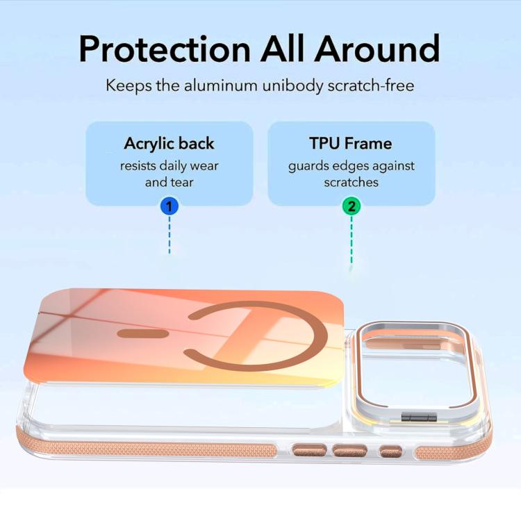 For iPhone 17 Pro Vibrant Chameleon Lens Kickstand Magnetic Phone Case
