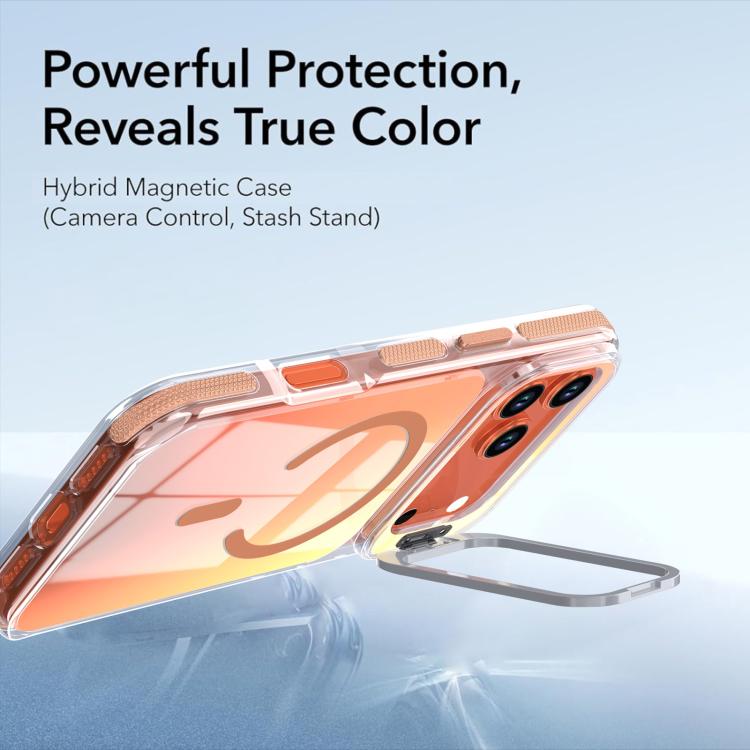 For iPhone 17 Pro Vibrant Chameleon Lens Kickstand Magnetic Phone Case