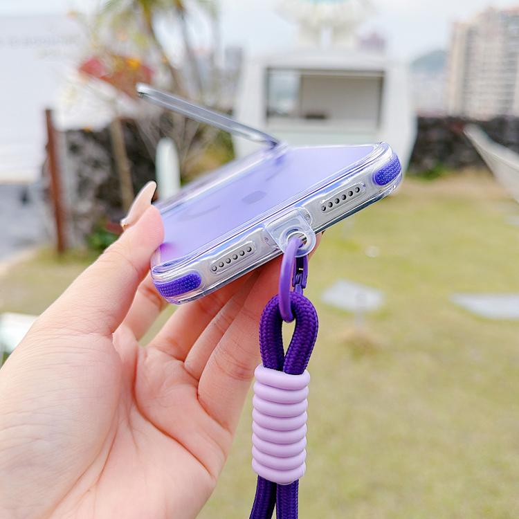 For iPhone 17 Pro Vibrant Chameleon Lens Kickstand Magnetic Phone Case with Wrist Strap