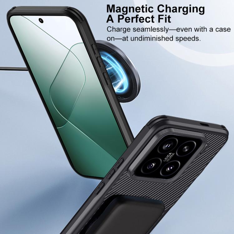 For Xiaomi 15 Blade-Style Carbon Fiber Texture Magnetic Skin-Feel Phone Case