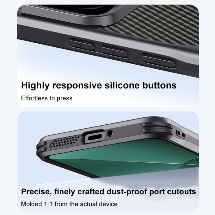 For Xiaomi 15 Pro Blade-Style Carbon Fiber Texture Magnetic Skin-Feel Phone Case