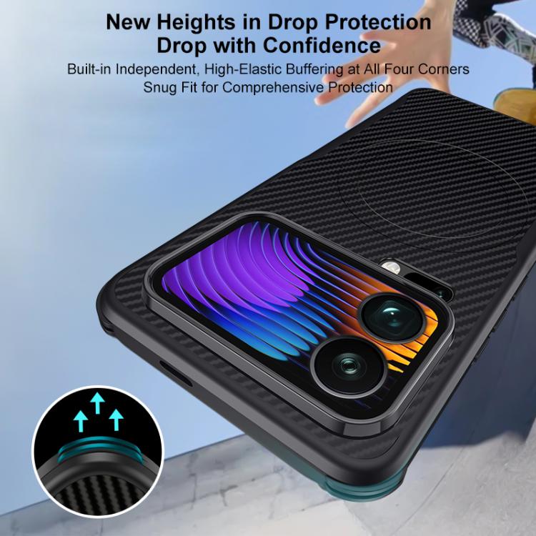 For Xiaomi 17 Pro Blade-Style Carbon Fiber Texture Magnetic Skin-Feel Phone Case