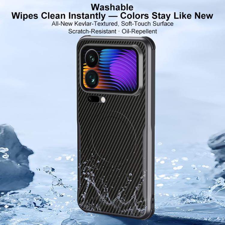 For Xiaomi 17 Pro Blade-Style Carbon Fiber Texture Magnetic Skin-Feel Phone Case
