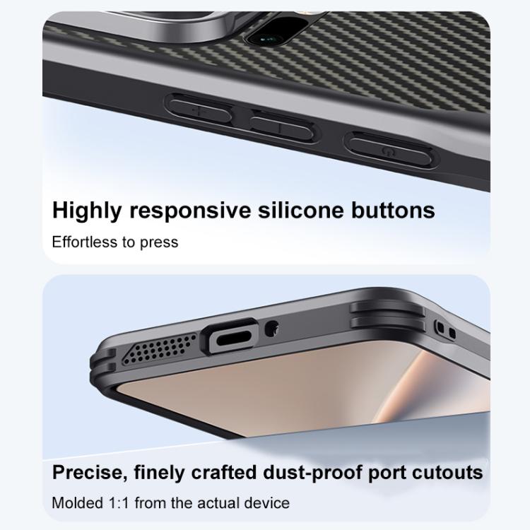 For Xiaomi 17 Pro Blade-Style Carbon Fiber Texture Magnetic Skin-Feel Phone Case