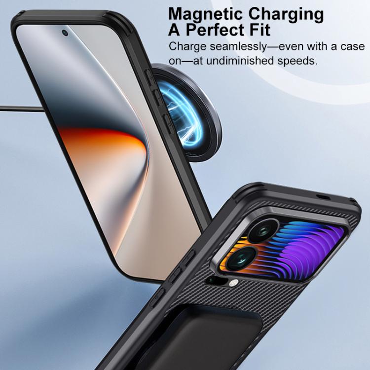 For Xiaomi 17 Pro Blade-Style Carbon Fiber Texture Magnetic Skin-Feel Phone Case