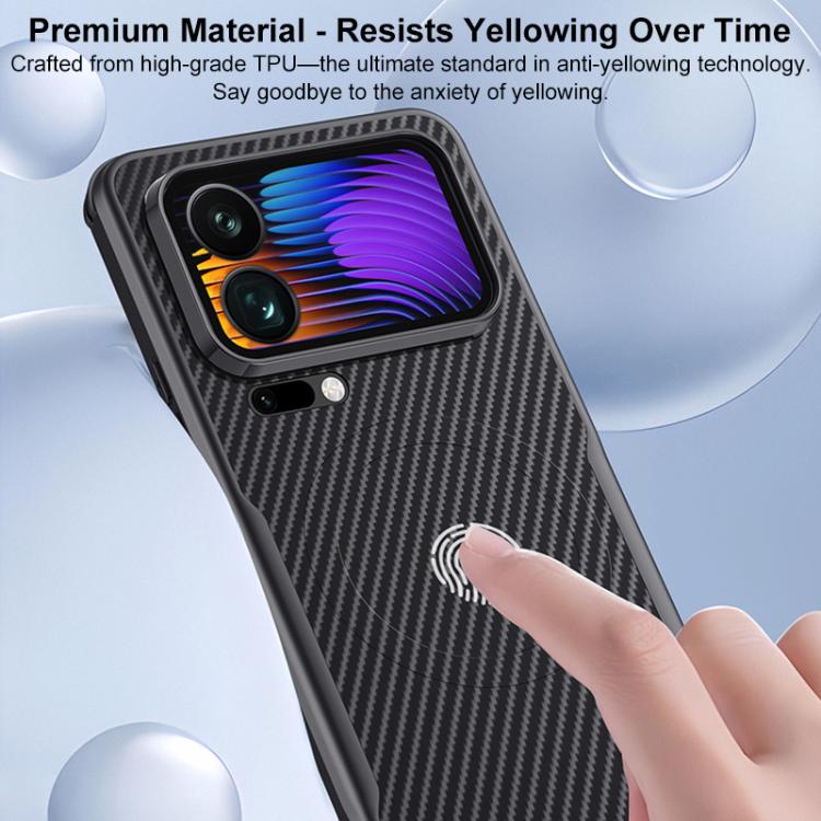 For Xiaomi 17 Pro Max Blade-Style Carbon Fiber Texture Magnetic Skin-Feel Phone Case