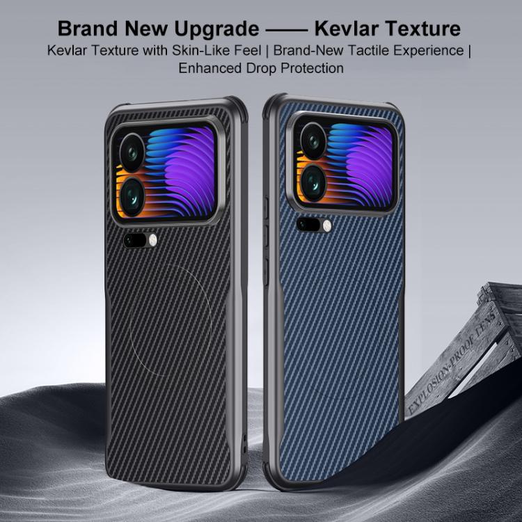 For Xiaomi 17 Pro Max Blade-Style Carbon Fiber Texture Magnetic Skin-Feel Phone Case
