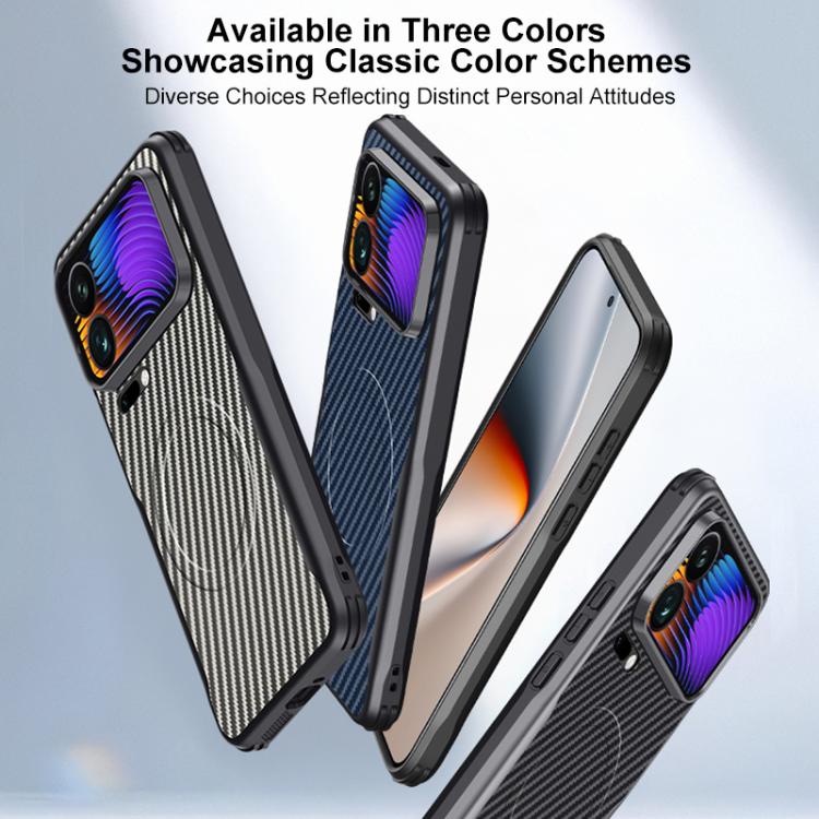 For Xiaomi 17 Pro Max Blade-Style Carbon Fiber Texture Magnetic Skin-Feel Phone Case