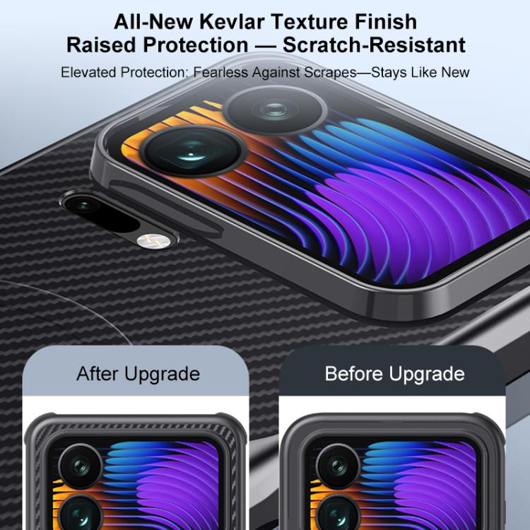 For Xiaomi 17 Pro Max Blade-Style Carbon Fiber Texture Magnetic Skin-Feel Phone Case