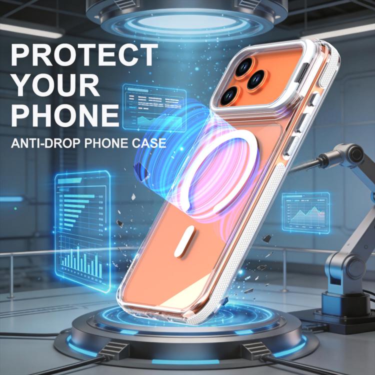 For iPhone 17 Pro Max Vibrant Transparent Lens Kickstand Magnetic Phone Case