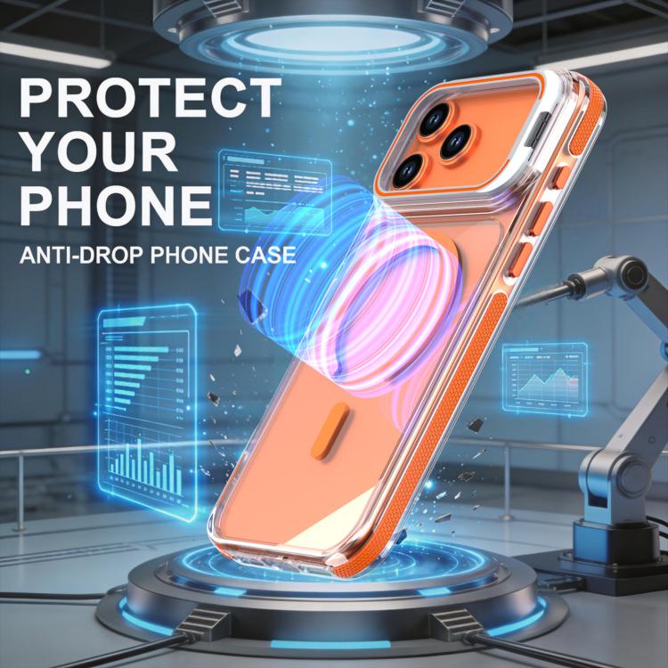 For iPhone 17 Pro Max Vibrant Transparent Lens Kickstand Magnetic Phone Case