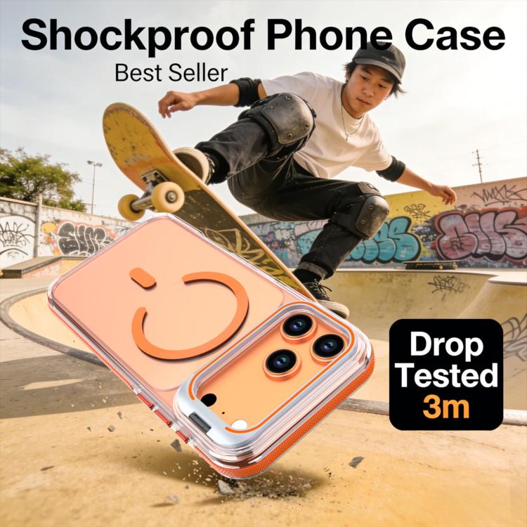 For iPhone 17 Pro Max Vibrant Transparent Lens Kickstand Magnetic Phone Case