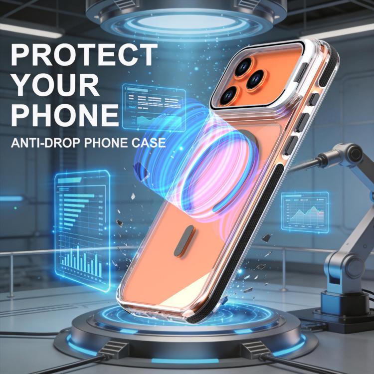 For iPhone 17 Pro Vibrant Transparent Lens Kickstand Magnetic Phone Case