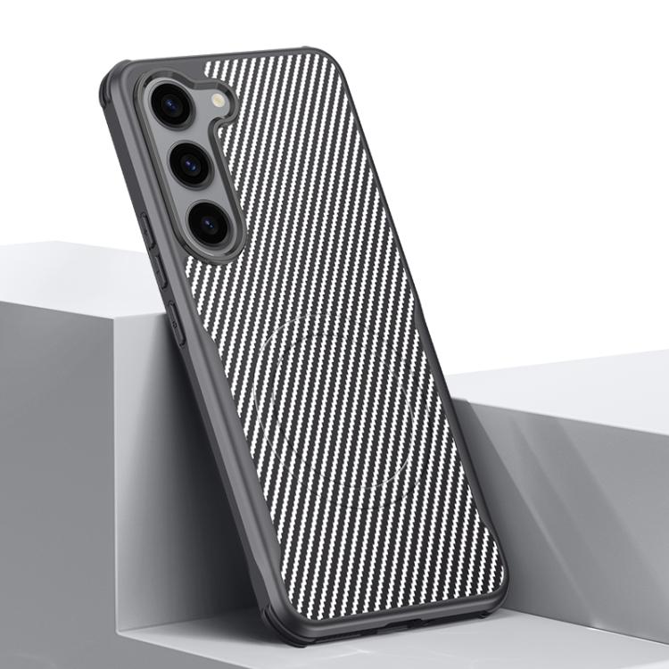 For Samsung Galaxy S23 5G Blade-Style Carbon Fiber Texture Magnetic Skin-Feel Phone Case