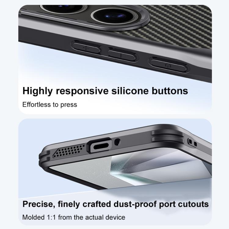 For Samsung Galaxy S25 Ultra 5G Blade-Style Carbon Fiber Texture Magnetic Skin-Feel Phone Case