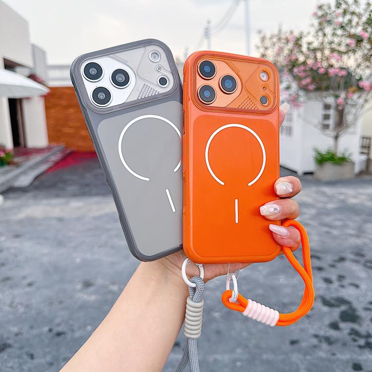 For iPhone 17 Pro Max Mecha Style Change to 17 Magnetic Phone Case with Wrist Strap