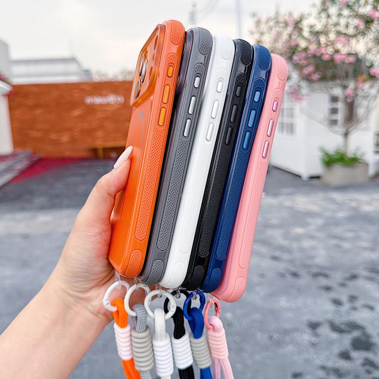 For iPhone 17 Pro Mecha Style Change to 17 Magnetic Phone Case with Wrist Strap