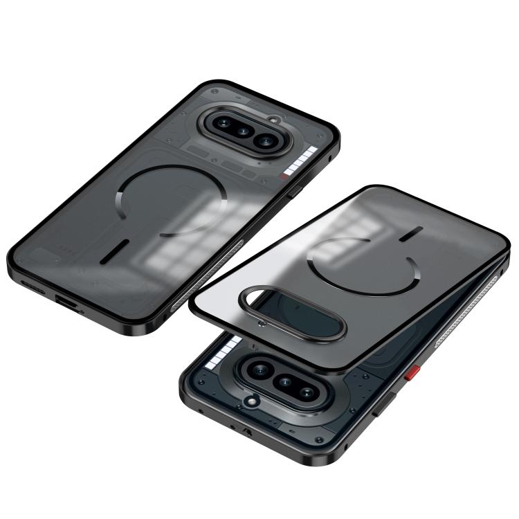 For Nothing Phone 4a Single-sided Snap Buckle Metal Frame Frosted MagSafe Phone Case
