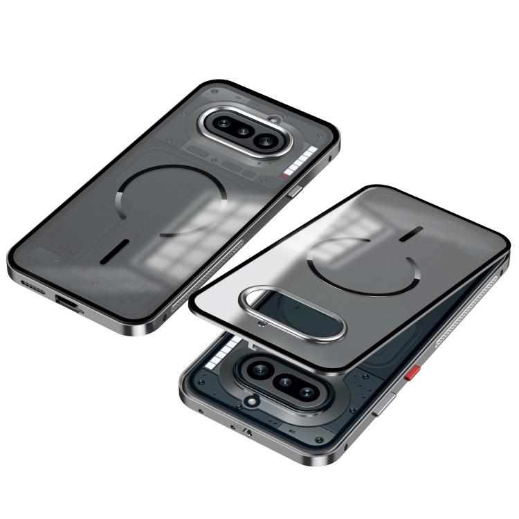 For Nothing Phone 4a Single-sided Snap Buckle Metal Frame Frosted MagSafe Phone Case