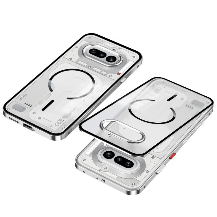 For Nothing Phone 4a Single-sided Snap Buckle Metal Frame Frosted MagSafe Phone Case