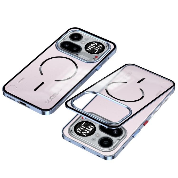For Nothing Phone 4a Pro Single-sided Snap Buckle Metal Frame Frosted MagSafe Phone Case