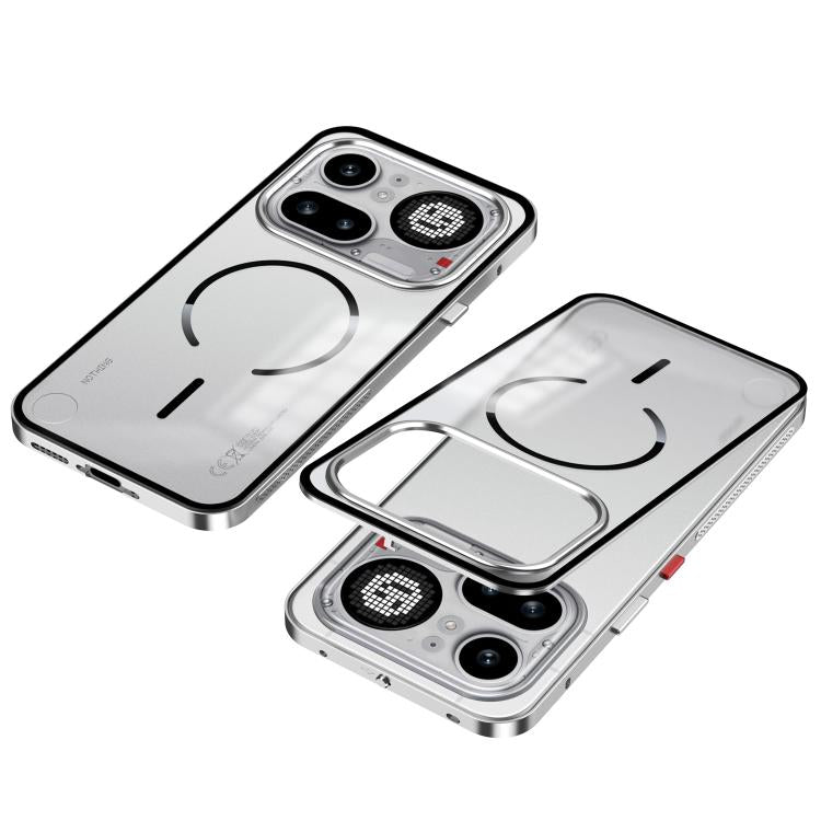 For Nothing Phone 4a Pro Single-sided Snap Buckle Metal Frame Frosted MagSafe Phone Case