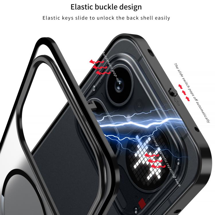 For Nothing Phone 4a Pro Single-sided Snap Buckle Metal Frame Frosted MagSafe Phone Case