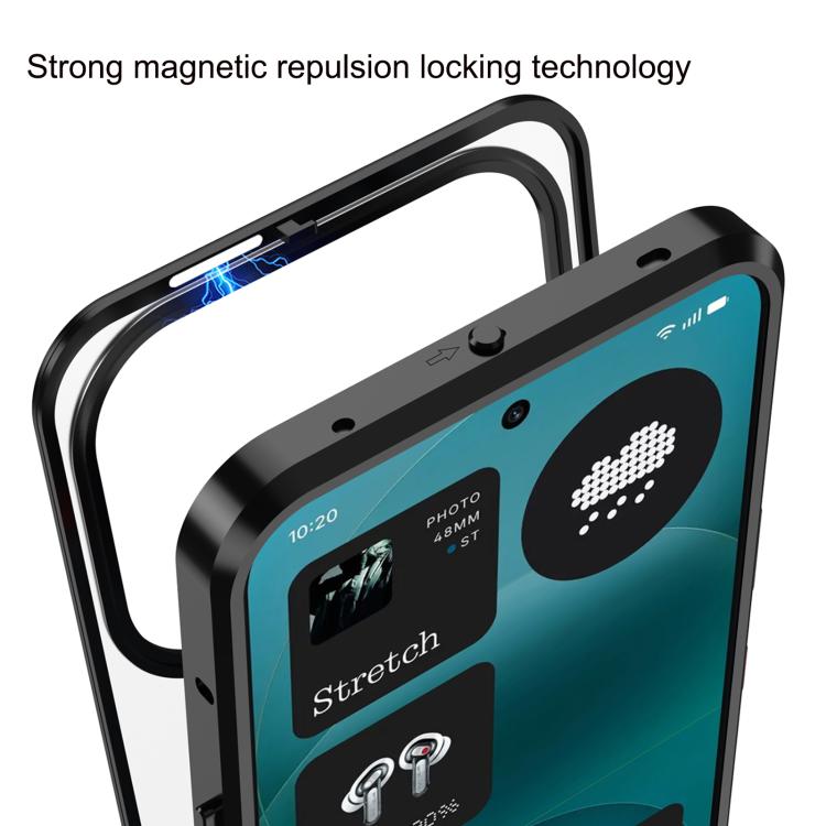 For Nothing Phone 4a Single-sided Snap Buckle Metal Frame Frosted MagSafe Phone Case