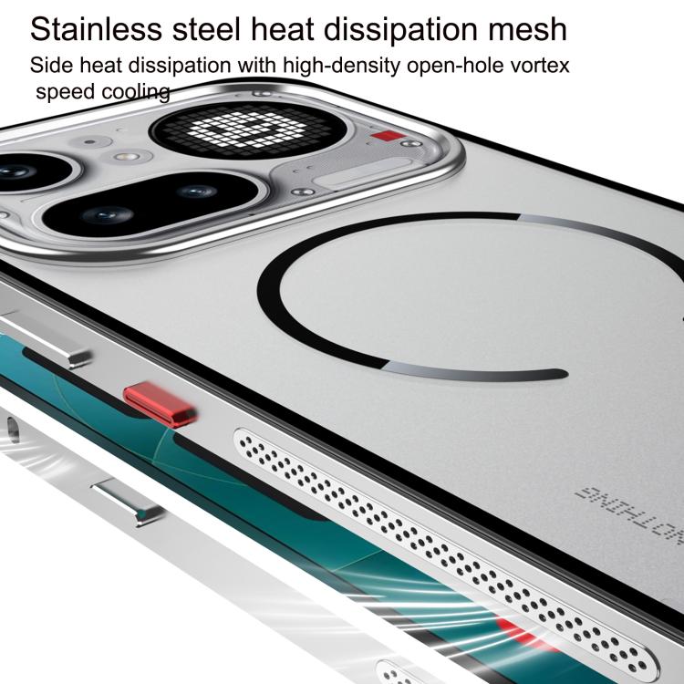 For Nothing Phone 4a Pro Single-sided Snap Buckle Metal Frame Frosted MagSafe Phone Case