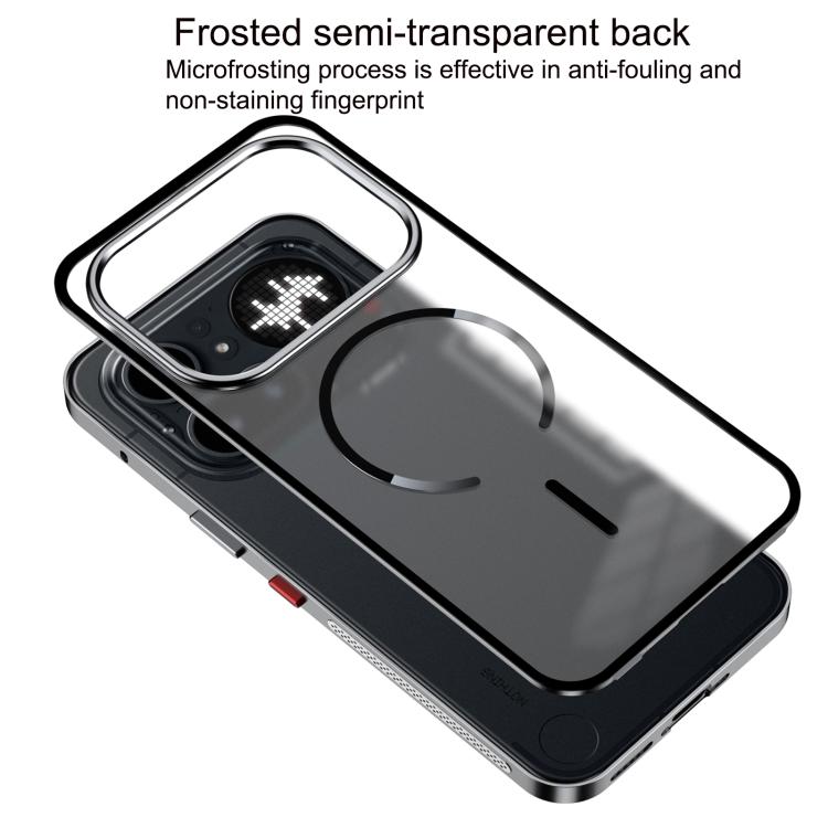 For Nothing Phone 4a Single-sided Snap Buckle Metal Frame Frosted MagSafe Phone Case