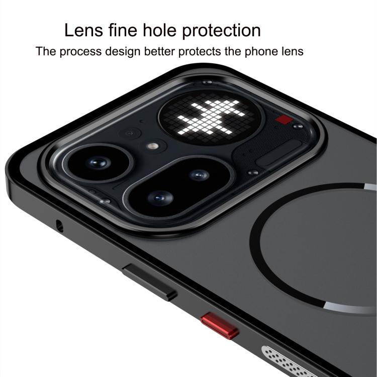 For Nothing Phone 4a Pro Single-sided Snap Buckle Metal Frame Frosted MagSafe Phone Case