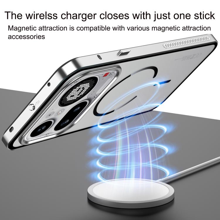 For Nothing Phone 4a Pro Single-sided Snap Buckle Metal Frame Frosted MagSafe Phone Case