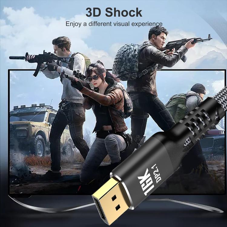 WG235 DP2.1 to DP2.1 16K 30Hz HD Video Adapter Cable, Length:5m - Black