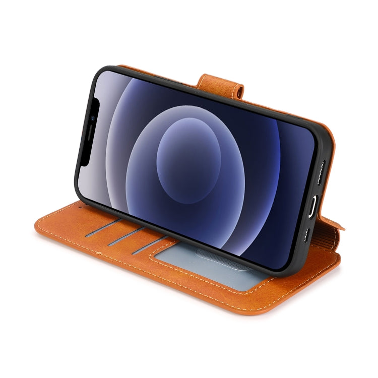 For iPhone 12 mini Shockproof PU + TPU Leather Case with Card Slots & Holder & Photo Frame & Wallet
