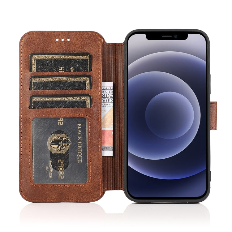 For iPhone 12 mini Shockproof PU + TPU Leather Case with Card Slots & Holder & Photo Frame & Wallet