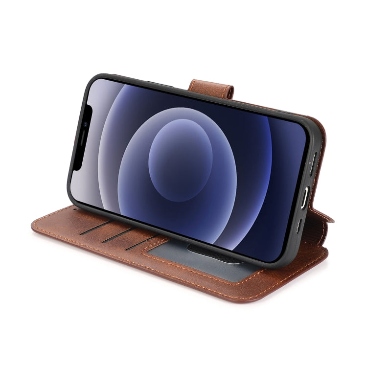 For iPhone 12 mini Shockproof PU + TPU Leather Case with Card Slots & Holder & Photo Frame & Wallet