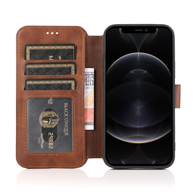 For iPhone 12 / 12 Pro Shockproof PU + TPU Leather Case with Card Slots & Holder & Photo Frame & Wallet