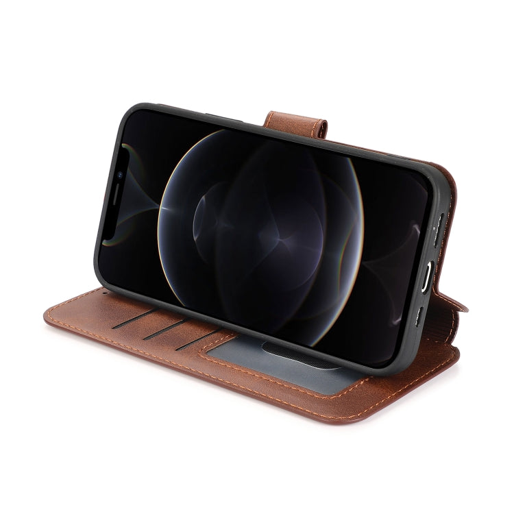 For iPhone 12 / 12 Pro Shockproof PU + TPU Leather Case with Card Slots & Holder & Photo Frame & Wallet