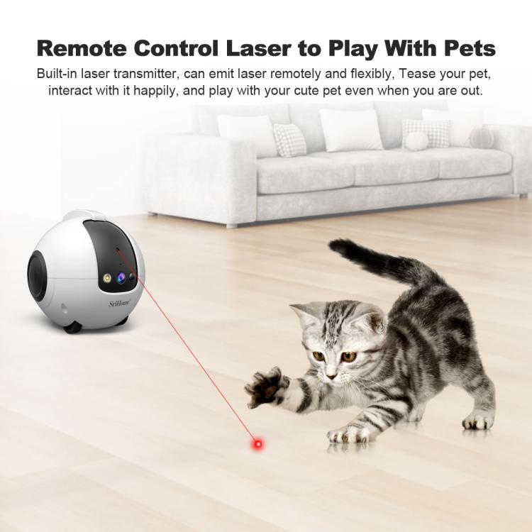 SriHome DH013 Plus 4MP Smart Pet Robot Camera with Auto-Charging Dock, Plug Type:EU Plug - White