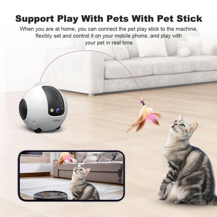 SriHome DH013 Plus 4MP Smart Pet Robot Camera with Auto-Charging Dock, Plug Type:UK Plug - White